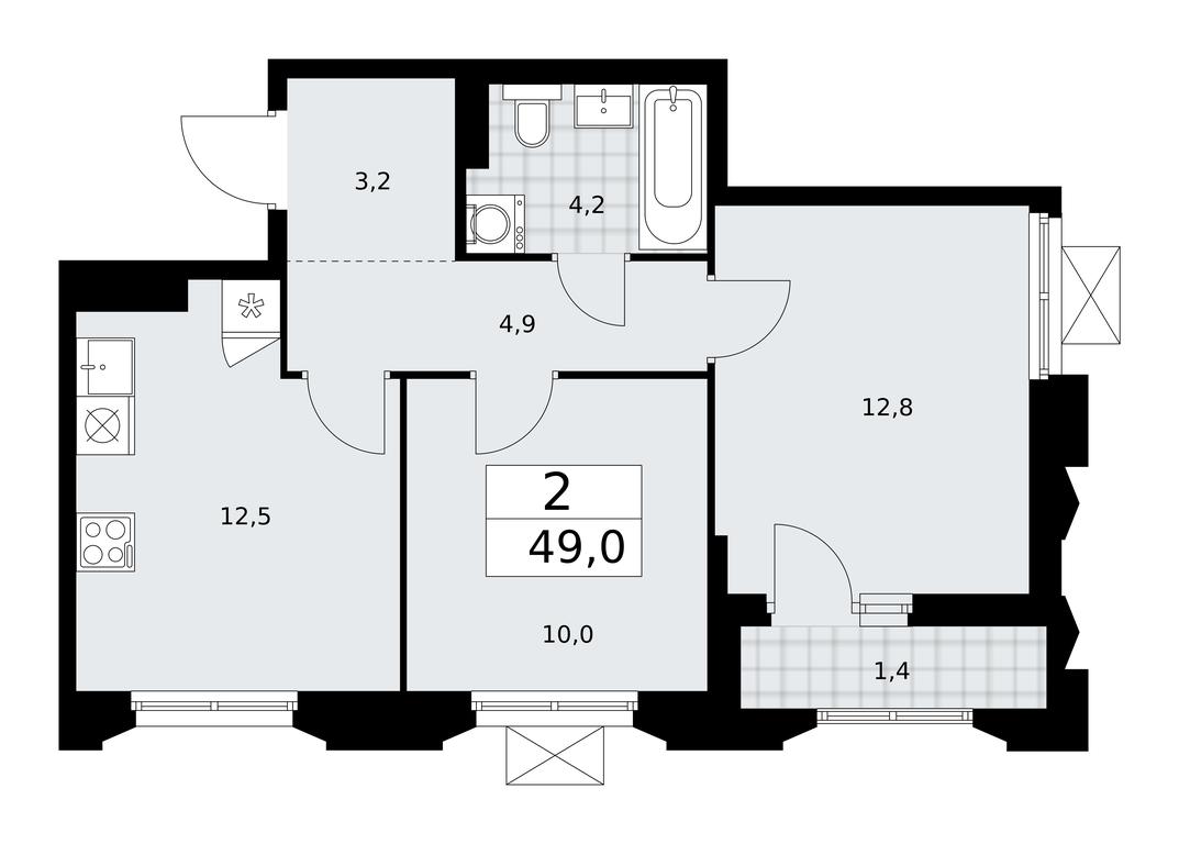 1-BD Apartment Sale, 49平方米 at Desnarechie, kvartal № 23, Desyonovskoye Settlement, Moscow, Russia #1 1-BD Apartment Sale, 49平方米 at Desnarechie, kvartal № 23, Desyonovskoye Settlement, Moscow, Russia #1