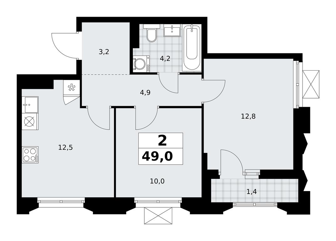 1-BD Apartment Sale, 49平方米 at Desnarechie, kvartal № 23, Desyonovskoye Settlement, Moscow, Russia #2 1-BD Apartment Sale, 49平方米 at Desnarechie, kvartal № 23, Desyonovskoye Settlement, Moscow, Russia #2