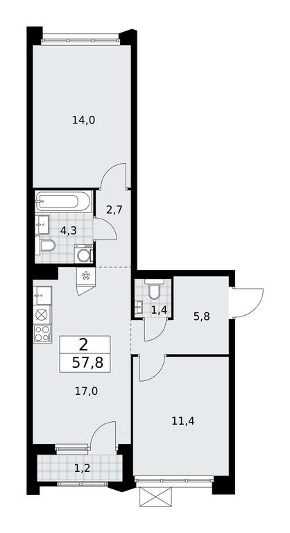 1-BD Apartment Sale, 57.8 sq. m. at Desnarechie, kvartal № 23, Desyonovskoye Settlement, Moscow, Russia #1 1-BD Apartment Sale, 57.8 sq. m. at Desnarechie, kvartal № 23, Desyonovskoye Settlement, Moscow, Russia #1