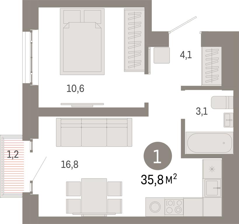 1-BD Apartment Sale, 35.8 sq. m. at Kvartal Metronom, Tagilskaya Street, Moscow, Russia #1 1-BD Apartment Sale, 35.8 sq. m. at Kvartal Metronom, Tagilskaya Street, Moscow, Russia #1
