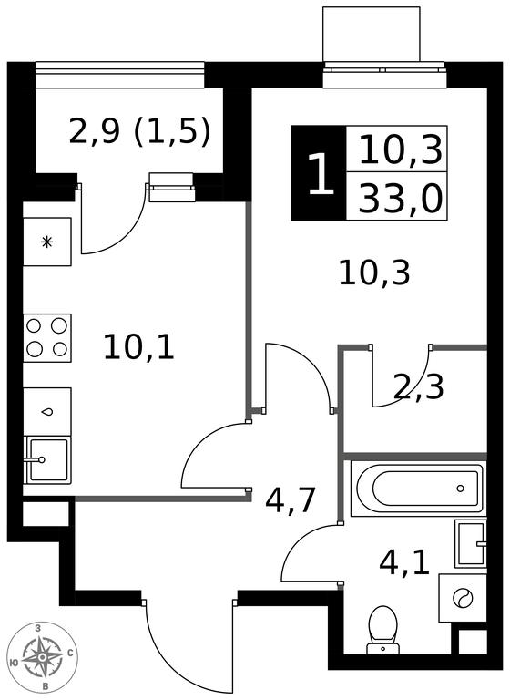 1-BD Apartment Sale, 33 sq. m. at 1 Izmajlovskij, Montazhnaya Street, 8с13, Moscow, Russia #1 1-BD Apartment Sale, 33 sq. m. at 1 Izmajlovskij, Montazhnaya Street, 8с13, Moscow, Russia #1