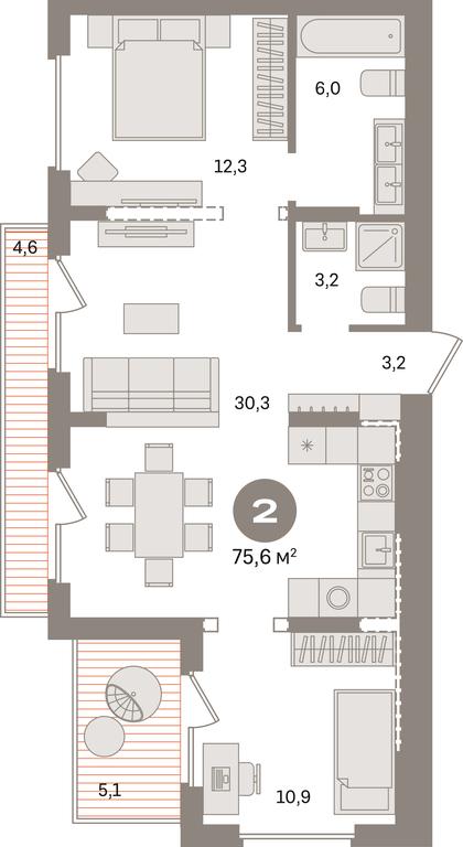 2-BD Apartment Sale, 75.6 sq. m. at Pervy kvartal, Kalinovaya ulitsa, derevnya Sapronovo, Leninskiy City District, Moscow Region, Russia #1 2-BD Apartment Sale, 75.6 sq. m. at Pervy kvartal, Kalinovaya ulitsa, derevnya Sapronovo, Leninskiy City District, Moscow Region, Russia #1