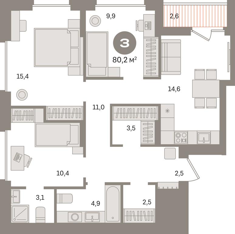 3-BD Apartment Sale, 80.2平方米 at Pervy kvartal, Kalinovaya ulitsa, derevnya Sapronovo, Leninskiy City District, Moscow Region, Russia #1 3-BD Apartment Sale, 80.2平方米 at Pervy kvartal, Kalinovaya ulitsa, derevnya Sapronovo, Leninskiy City District, Moscow Region, Russia #1