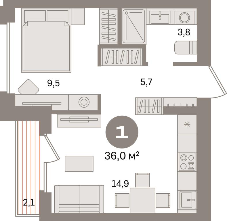 1-BD Apartment Sale, 36 sq. m. at Pervy kvartal, Kalinovaya ulitsa, derevnya Sapronovo, Leninskiy City District, Moscow Region, Russia #1 1-BD Apartment Sale, 36 sq. m. at Pervy kvartal, Kalinovaya ulitsa, derevnya Sapronovo, Leninskiy City District, Moscow Region, Russia #1