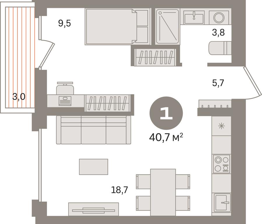 1-BD Apartment Sale, 40.7 sq. m. at Pervy kvartal, Kalinovaya ulitsa, derevnya Sapronovo, Leninskiy City District, Moscow Region, Russia #1 1-BD Apartment Sale, 40.7 sq. m. at Pervy kvartal, Kalinovaya ulitsa, derevnya Sapronovo, Leninskiy City District, Moscow Region, Russia #1