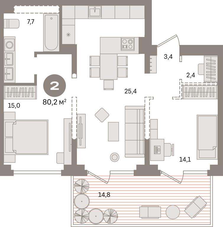 2-BD Apartment Sale, 80.2平方米 at Pervy kvartal, Kalinovaya ulitsa, derevnya Sapronovo, Leninskiy City District, Moscow Region, Russia #1 2-BD Apartment Sale, 80.2平方米 at Pervy kvartal, Kalinovaya ulitsa, derevnya Sapronovo, Leninskiy City District, Moscow Region, Russia #1
