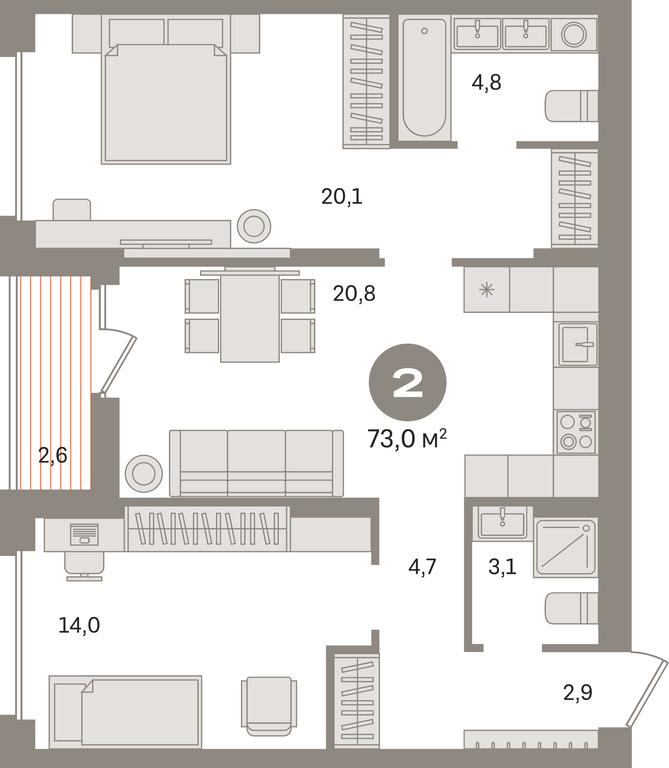 2-BD Apartment Sale, 73平方米 at Pervy kvartal, Kalinovaya ulitsa, derevnya Sapronovo, Leninskiy City District, Moscow Region, Russia #1 2-BD Apartment Sale, 73平方米 at Pervy kvartal, Kalinovaya ulitsa, derevnya Sapronovo, Leninskiy City District, Moscow Region, Russia #1