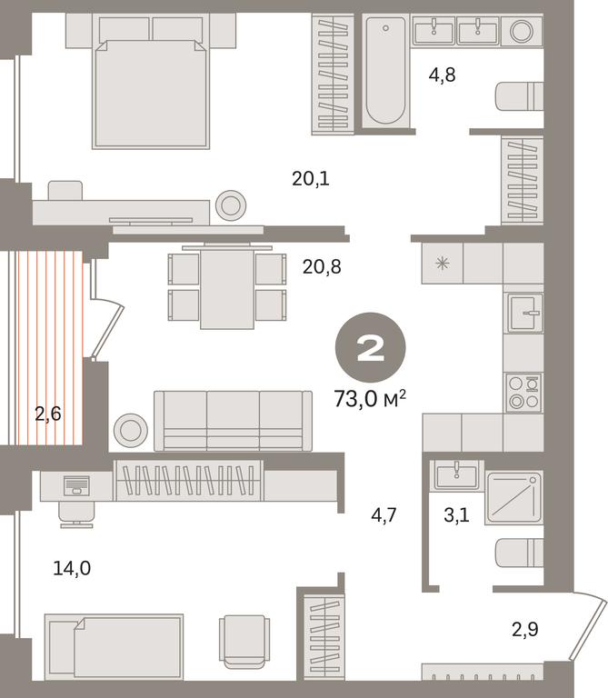 2-BD Apartment Sale, 73平方米 at Pervy kvartal, Kalinovaya ulitsa, derevnya Sapronovo, Leninskiy City District, Moscow Region, Russia #1 2-BD Apartment Sale, 73平方米 at Pervy kvartal, Kalinovaya ulitsa, derevnya Sapronovo, Leninskiy City District, Moscow Region, Russia #1