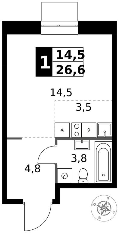 Apartment Sale, 26.6 sq. m. at 1 Izmajlovskij, Montazhnaya Street, 8с13, Moscow, Russia #1 Apartment Sale, 26.6 sq. m. at 1 Izmajlovskij, Montazhnaya Street, 8с13, Moscow, Russia #1