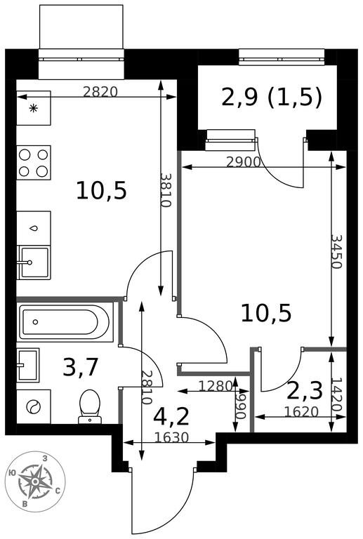 1-BD Apartment Sale, 32.7 sq. m. at 1 Izmajlovskij, Montazhnaya Street, 8с13, Moscow, Russia #2 1-BD Apartment Sale, 32.7 sq. m. at 1 Izmajlovskij, Montazhnaya Street, 8с13, Moscow, Russia #2