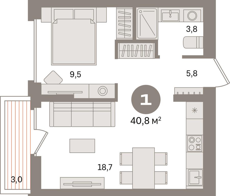 1-BD Apartment Sale, 40.8 sq. m. at Pervy kvartal, Kalinovaya ulitsa, derevnya Sapronovo, Leninskiy City District, Moscow Region, Russia #1 1-BD Apartment Sale, 40.8 sq. m. at Pervy kvartal, Kalinovaya ulitsa, derevnya Sapronovo, Leninskiy City District, Moscow Region, Russia #1