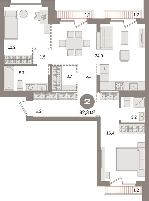 2-BD Apartment Sale, 82.3 sq. m. at Pervy kvartal, Kalinovaya ulitsa, derevnya Sapronovo, Leninskiy City District, Moscow Region, Russia #1 2-BD Apartment Sale, 82.3 sq. m. at Pervy kvartal, Kalinovaya ulitsa, derevnya Sapronovo, Leninskiy City District, Moscow Region, Russia #1