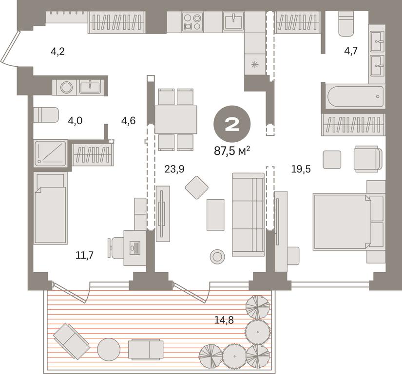 2-BD Apartment Sale, 87.5 sq. m. at Pervy kvartal, Kalinovaya ulitsa, derevnya Sapronovo, Leninskiy City District, Moscow Region, Russia #1 2-BD Apartment Sale, 87.5 sq. m. at Pervy kvartal, Kalinovaya ulitsa, derevnya Sapronovo, Leninskiy City District, Moscow Region, Russia #1