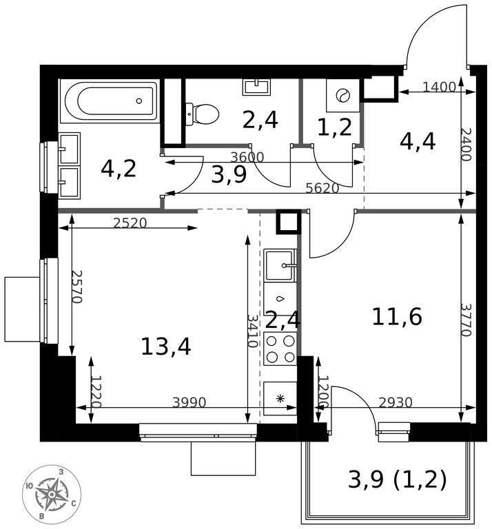 2-BD Apartment Sale, 44.7 sq. m. at 1 Izmajlovskij, Montazhnaya Street, 8с13, Moscow, Russia #2 2-BD Apartment Sale, 44.7 sq. m. at 1 Izmajlovskij, Montazhnaya Street, 8с13, Moscow, Russia #2