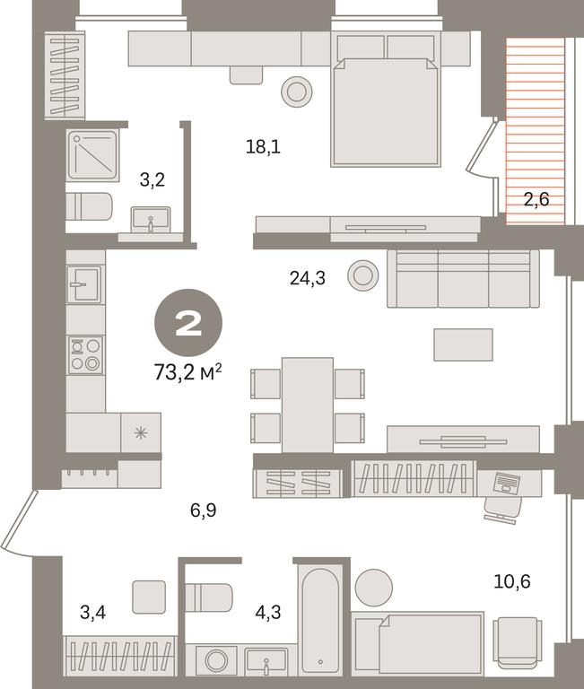 2-BD Apartment Sale, 73.2平方米 at Pervy kvartal, Kalinovaya ulitsa, derevnya Sapronovo, Leninskiy City District, Moscow Region, Russia #1 2-BD Apartment Sale, 73.2平方米 at Pervy kvartal, Kalinovaya ulitsa, derevnya Sapronovo, Leninskiy City District, Moscow Region, Russia #1