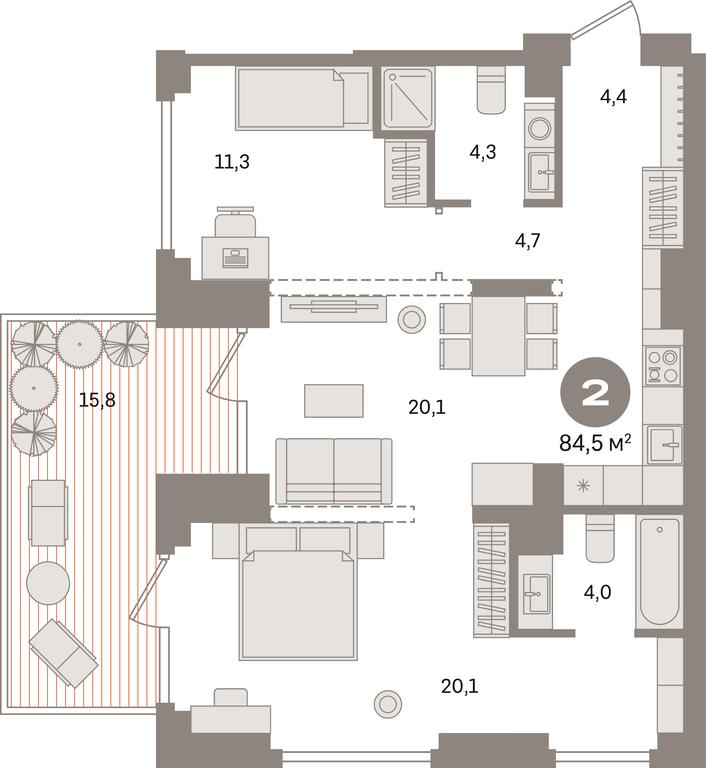 2-BD Apartment Sale, 84.5 sq. m. at Pervy kvartal, Kalinovaya ulitsa, derevnya Sapronovo, Leninskiy City District, Moscow Region, Russia #1 2-BD Apartment Sale, 84.5 sq. m. at Pervy kvartal, Kalinovaya ulitsa, derevnya Sapronovo, Leninskiy City District, Moscow Region, Russia #1