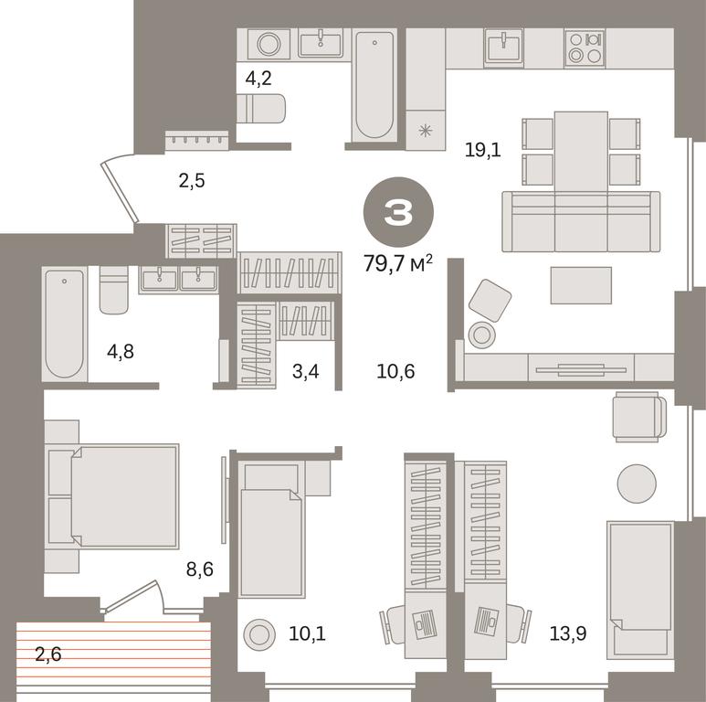 3-BD Apartment Sale, 79.7 sq. m. at Pervy kvartal, Kalinovaya ulitsa, derevnya Sapronovo, Leninskiy City District, Moscow Region, Russia #1 3-BD Apartment Sale, 79.7 sq. m. at Pervy kvartal, Kalinovaya ulitsa, derevnya Sapronovo, Leninskiy City District, Moscow Region, Russia #1