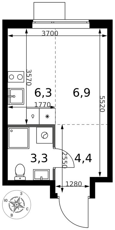 Apartment Sale, 20.9 sq. m. at 1 Izmajlovskij, Montazhnaya Street, 8с13, Moscow, Russia #2