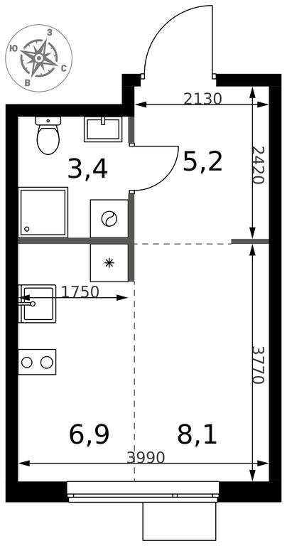 Apartment Sale, 23.6 sq. m. at 1 Izmajlovskij, Montazhnaya Street, 8с13, Moscow, Russia #2