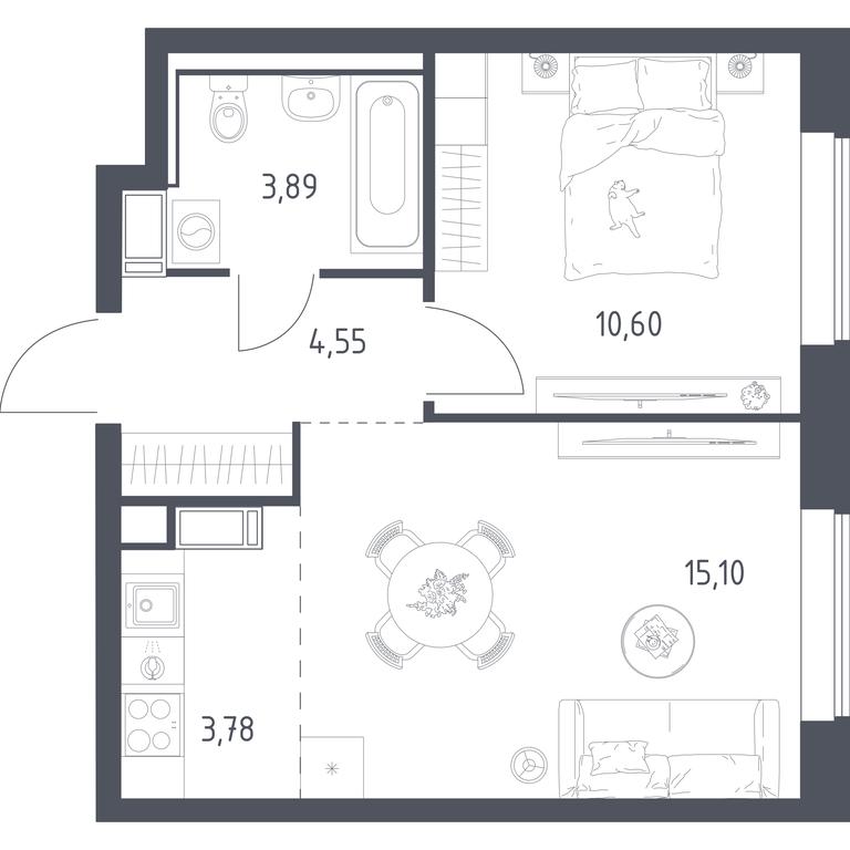 Apartment Sale, 37.9 sq. m. at Tomilino Park, 1-y kvartal, posyolok Zhilino-1, Lubertsy City District, Moscow Region, Russia #1 Apartment Sale, 37.9 sq. m. at Tomilino Park, 1-y kvartal, posyolok Zhilino-1, Lubertsy City District, Moscow Region, Russia #1