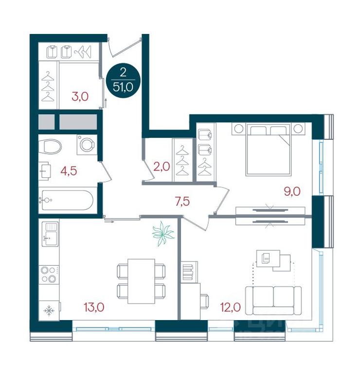 Apartment Sale, 51 sq. m. at RUSICh-Kantemirovskiy, Kavkazsky Boulevard, Moscow, Russia #1 Apartment Sale, 51 sq. m. at RUSICh-Kantemirovskiy, Kavkazsky Boulevard, Moscow, Russia #1