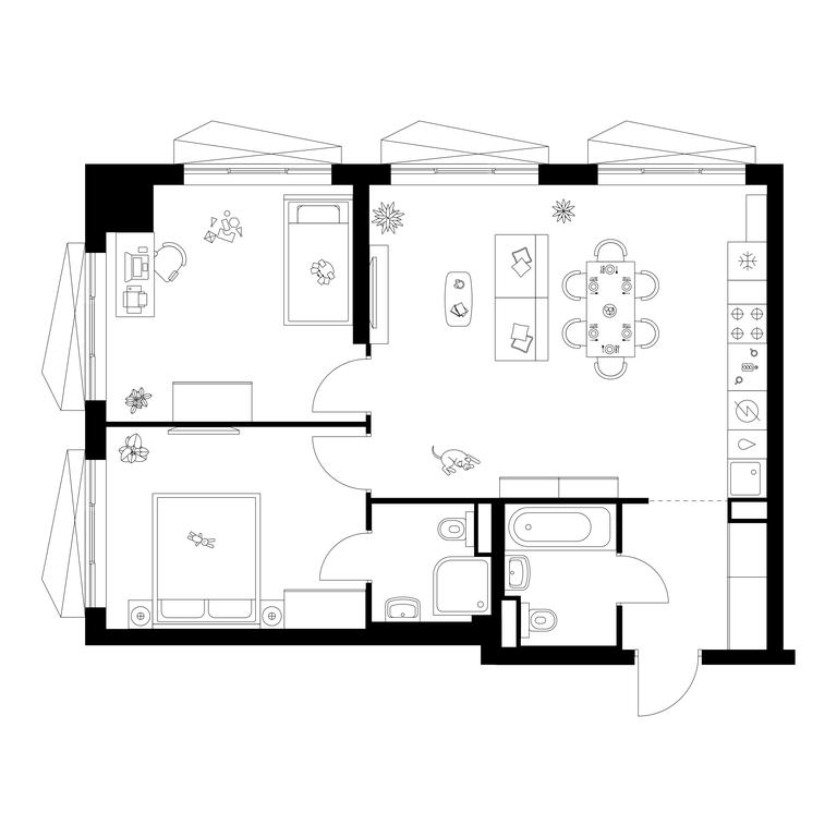 2-BD Apartment Sale, 65.3 sq. m. at Narvin, Kronshtadtsky Boulevard, 14с13, Moscow, Russia #1 2-BD Apartment Sale, 65.3 sq. m. at Narvin, Kronshtadtsky Boulevard, 14с13, Moscow, Russia #1