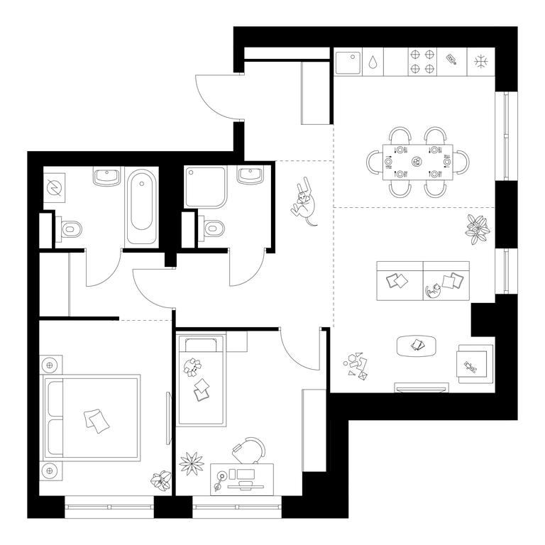 2-BD Apartment Sale, 65.5 sq. m. at Narvin, Kronshtadtsky Boulevard, 14с13, Moscow, Russia #1 2-BD Apartment Sale, 65.5 sq. m. at Narvin, Kronshtadtsky Boulevard, 14с13, Moscow, Russia #1