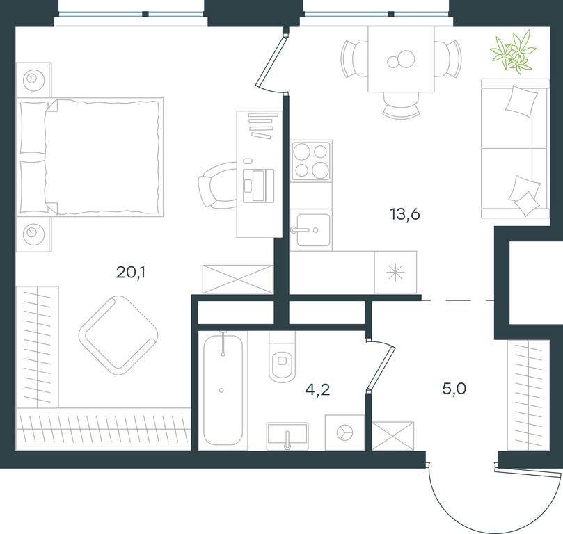 Apartment Sale, 42.9 sq. m. at Gorod V lesu, Gorod V Lesu Residential Complex, Village of Otradnoye, Krasnogorsk Urban District, Moscow Region, Russia #1 Apartment Sale, 42.9 sq. m. at Gorod V lesu, Gorod V Lesu Residential Complex, Village of Otradnoye, Krasnogorsk Urban District, Moscow Region, Russia #1