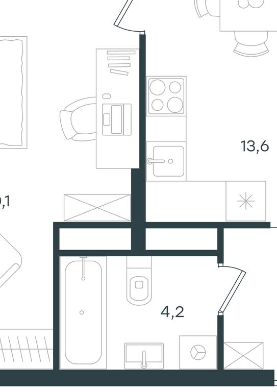 Apartment Sale, 43 sq. m. at Gorod V lesu, Gorod V Lesu Residential Complex, Village of Otradnoye, Krasnogorsk Urban District, Moscow Region, Russia #1
