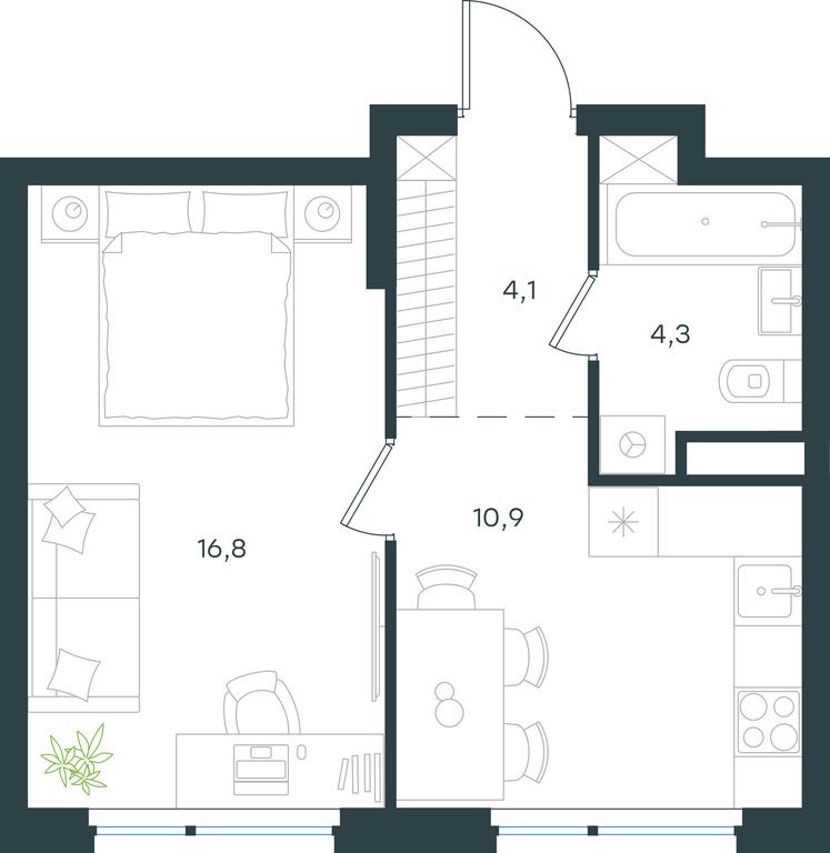 Apartment Sale, 36.1 sq. m. at Gorod V lesu, Gorod V Lesu Residential Complex, Village of Otradnoye, Krasnogorsk Urban District, Moscow Region, Russia #1