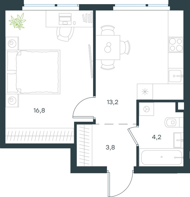 Apartment Sale, 38 sq. m. at Gorod V lesu, Gorod V Lesu Residential Complex, Village of Otradnoye, Krasnogorsk Urban District, Moscow Region, Russia #1