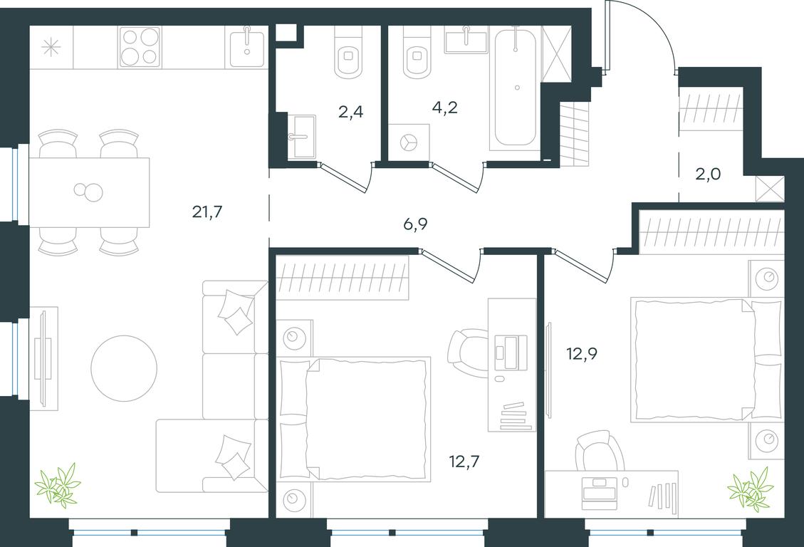 1-BD Apartment Sale, 62.8 sq. m. at Gorod V lesu, Gorod V Lesu Residential Complex, Village of Otradnoye, Krasnogorsk Urban District, Moscow Region, Russia #1 1-BD Apartment Sale, 62.8 sq. m. at Gorod V lesu, Gorod V Lesu Residential Complex, Village of Otradnoye, Krasnogorsk Urban District, Moscow Region, Russia #1