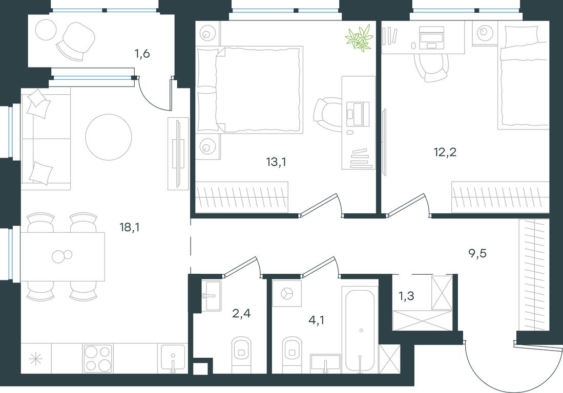 1-BD Apartment Sale, 62.3 sq. m. at Gorod V lesu, Gorod V Lesu Residential Complex, Village of Otradnoye, Krasnogorsk Urban District, Moscow Region, Russia #1 1-BD Apartment Sale, 62.3 sq. m. at Gorod V lesu, Gorod V Lesu Residential Complex, Village of Otradnoye, Krasnogorsk Urban District, Moscow Region, Russia #1