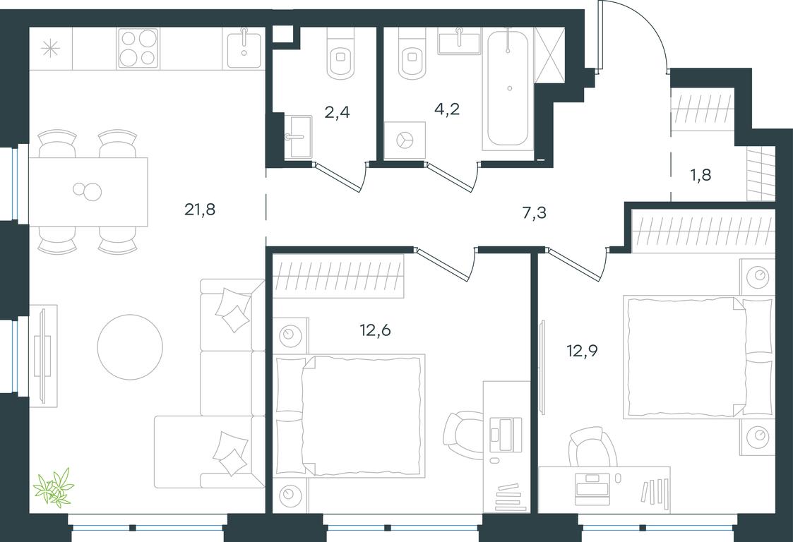 1-BD Apartment Sale, 63 sq. m. at Gorod V lesu, Gorod V Lesu Residential Complex, Village of Otradnoye, Krasnogorsk Urban District, Moscow Region, Russia #1 1-BD Apartment Sale, 63 sq. m. at Gorod V lesu, Gorod V Lesu Residential Complex, Village of Otradnoye, Krasnogorsk Urban District, Moscow Region, Russia #1