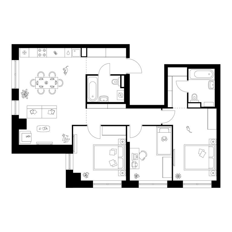 3-BD Apartment Sale, 81.7平方米 at Narvin, Kronshtadtsky Boulevard, 14с13, Moscow, Russia #1 3-BD Apartment Sale, 81.7平方米 at Narvin, Kronshtadtsky Boulevard, 14с13, Moscow, Russia #1