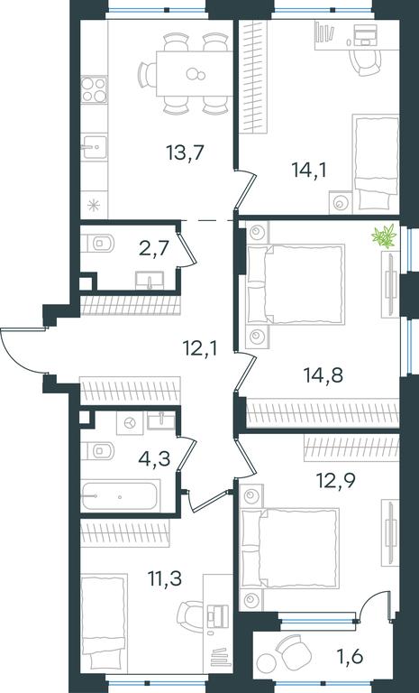 3-BD Apartment Sale, 87.5 sq. m. at Gorod V lesu, Gorod V Lesu Residential Complex, Village of Otradnoye, Krasnogorsk Urban District, Moscow Region, Russia #1 3-BD Apartment Sale, 87.5 sq. m. at Gorod V lesu, Gorod V Lesu Residential Complex, Village of Otradnoye, Krasnogorsk Urban District, Moscow Region, Russia #1