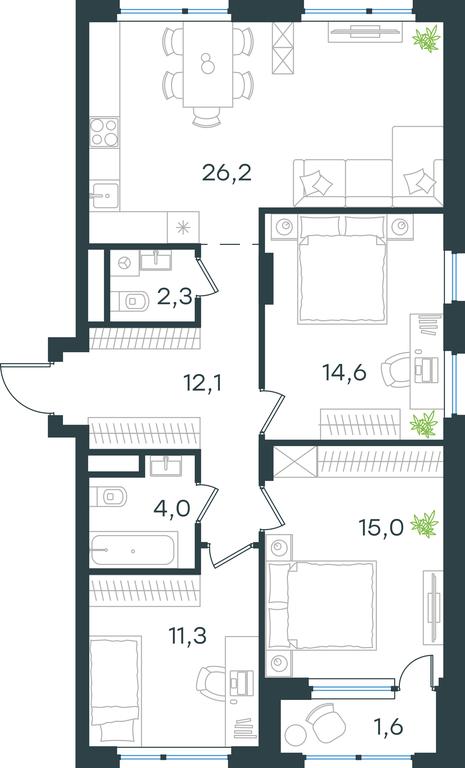 2-BD Apartment Sale, 87.1 sq. m. at Gorod V lesu, Gorod V Lesu Residential Complex, Village of Otradnoye, Krasnogorsk Urban District, Moscow Region, Russia #1 2-BD Apartment Sale, 87.1 sq. m. at Gorod V lesu, Gorod V Lesu Residential Complex, Village of Otradnoye, Krasnogorsk Urban District, Moscow Region, Russia #1