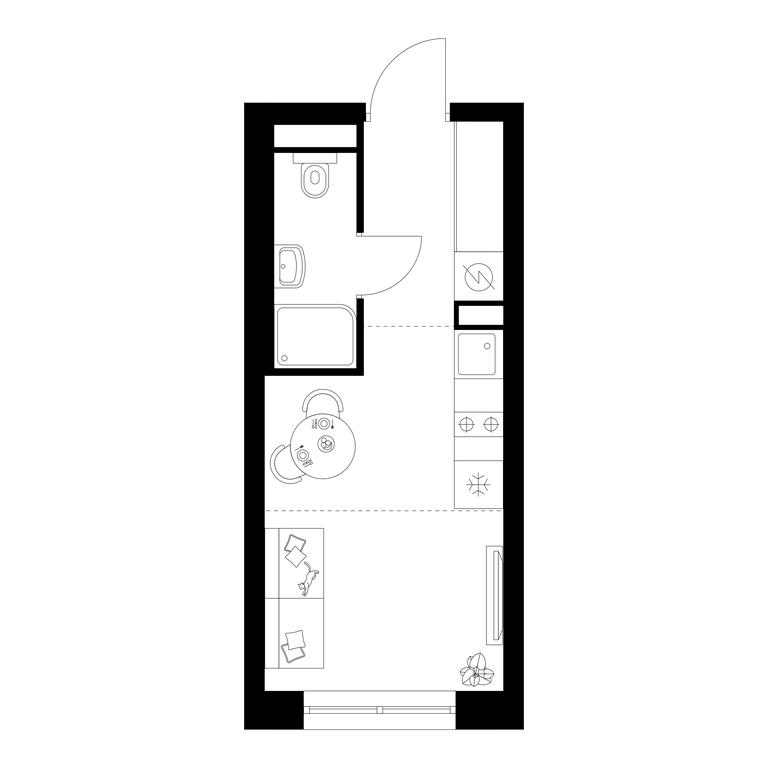 Apartment Sale, 18.7 sq. m. at Narvin, Kronshtadtsky Boulevard, 14с13, Moscow, Russia #1