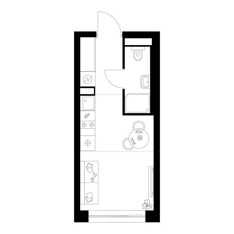 Apartment Sale, 18.4 sq. m. at Narvin, Kronshtadtsky Boulevard, 14с13, Moscow, Russia #1