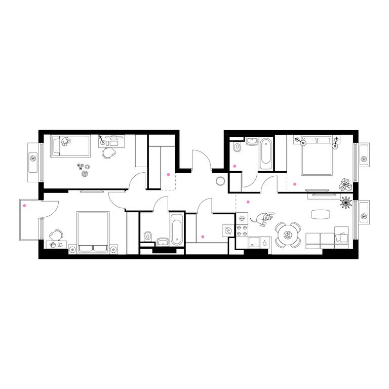 3-BD Apartment Sale, 80.7 sq. m. at Belaya Dacha Park, mikrorayon Parkovy, 1, Kotelniki, Moscow Region, Russia #1