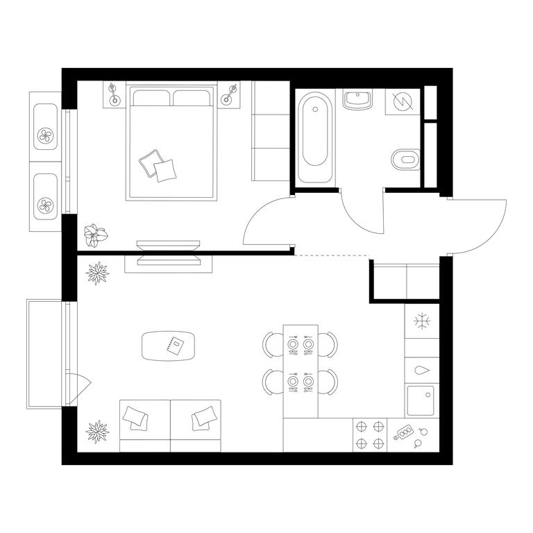 1-BD Apartment Sale, 38.4平方米 at Yaroslavskij kvartal, Yaroslavskiy Drive, 116, Korolyov, Moscow Region, Russia #1