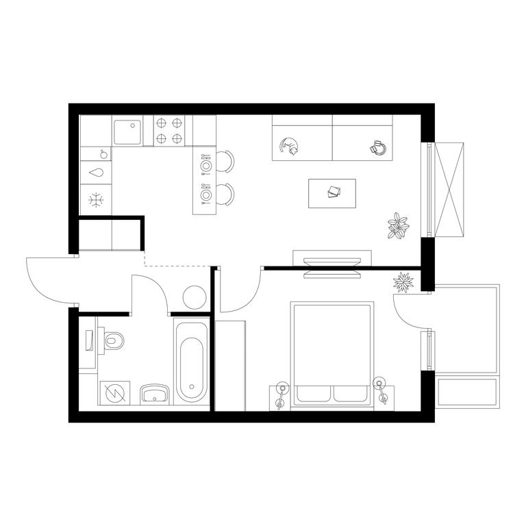 1-BD Apartment Sale, 35.7 sq. m. at Tomilinskiy Bulvar, Novaya Street, 1, Kotelniki, Moscow Region, Russia #1