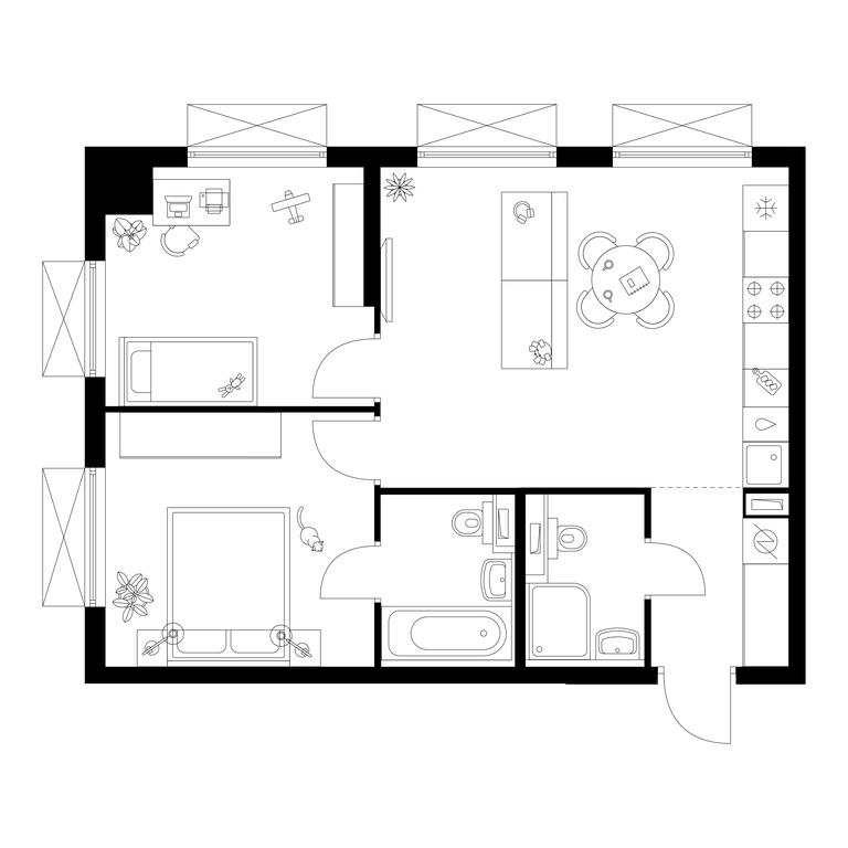 2-BD Apartment Sale, 54.7 sq. m. at Tomilinskiy Bulvar, Novaya Street, 1, Kotelniki, Moscow Region, Russia #1