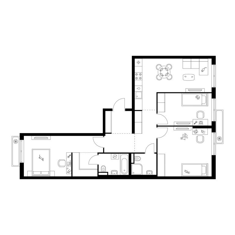 3-BD Apartment Sale, 86.6 sq. m. at Salarevo Park, Salaryevskaya Street, 8к1, Moskovskiy Settlement, Moscow, Russia #1