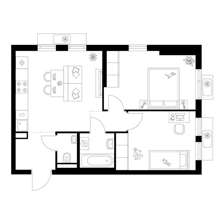 2-BD Apartment Sale, 49.3平方米 at Yaroslavskij kvartal, Yaroslavskiy Drive, 116, Korolyov, Moscow Region, Russia #1 2-BD Apartment Sale, 49.3平方米 at Yaroslavskij kvartal, Yaroslavskiy Drive, 116, Korolyov, Moscow Region, Russia #1