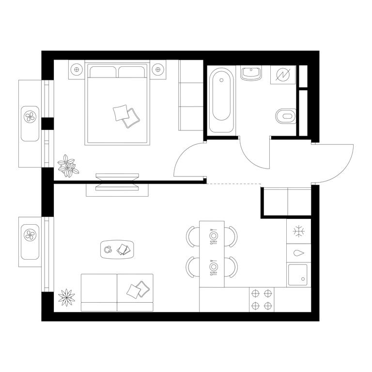 1-BD Apartment Sale, 36.5平方米 at Yaroslavskij kvartal, Yaroslavskiy Drive, 116, Korolyov, Moscow Region, Russia #1