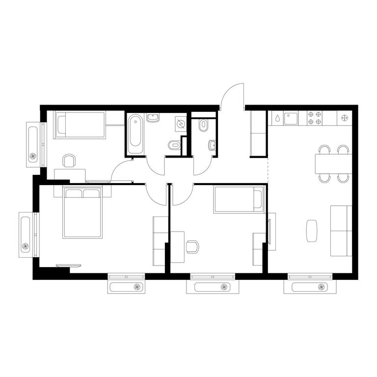 3-BD Apartment Sale, 76.4 sq. m. at Vostochnoe Butovo, Krymskaya Street, 13, rabochiy posyolok Bobrovo, Leninskiy City District, Moscow Region, Russia #1 3-BD Apartment Sale, 76.4 sq. m. at Vostochnoe Butovo, Krymskaya Street, 13, rabochiy posyolok Bobrovo, Leninskiy City District, Moscow Region, Russia #1