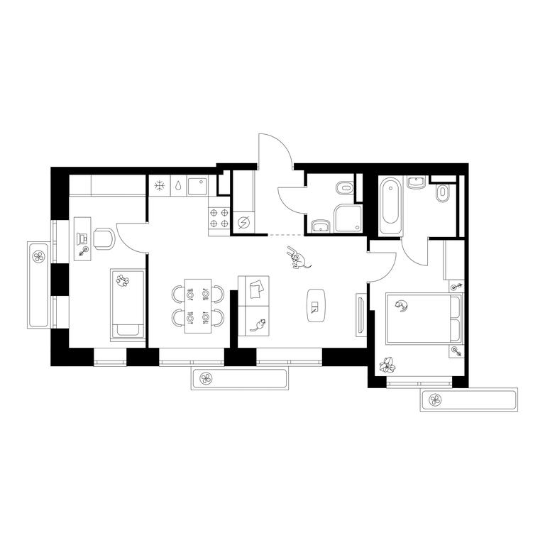 2-BD Apartment Sale, 50.9 sq. m. at Salarevo Park, Salaryevskaya Street, 8к1, Moskovskiy Settlement, Moscow, Russia #1 2-BD Apartment Sale, 50.9 sq. m. at Salarevo Park, Salaryevskaya Street, 8к1, Moskovskiy Settlement, Moscow, Russia #1