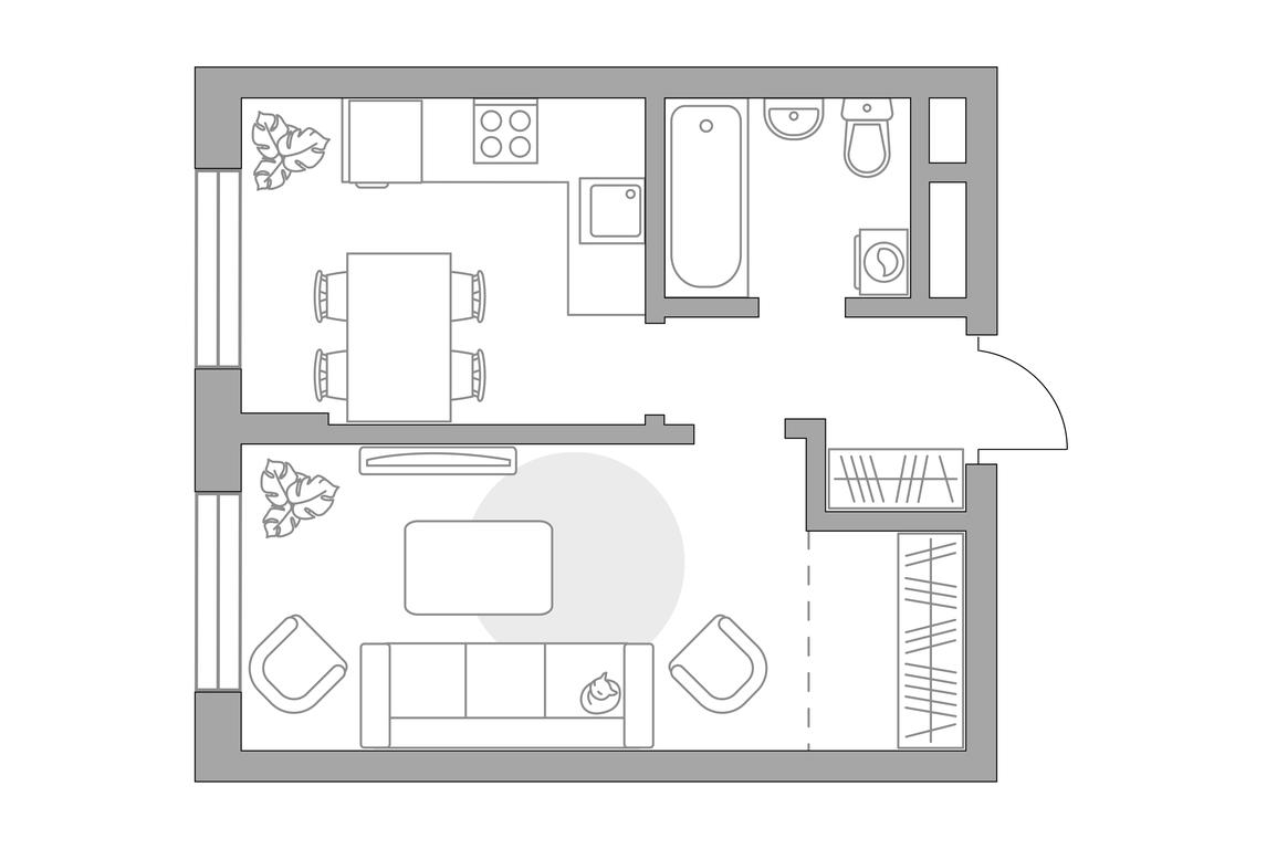 1-BD Apartment Sale, 35.05平方米 at Zhivopisnyi, derevnya Spasskiye Vyselki, 9, Leninskiy City District, Moscow Region, Russia #1