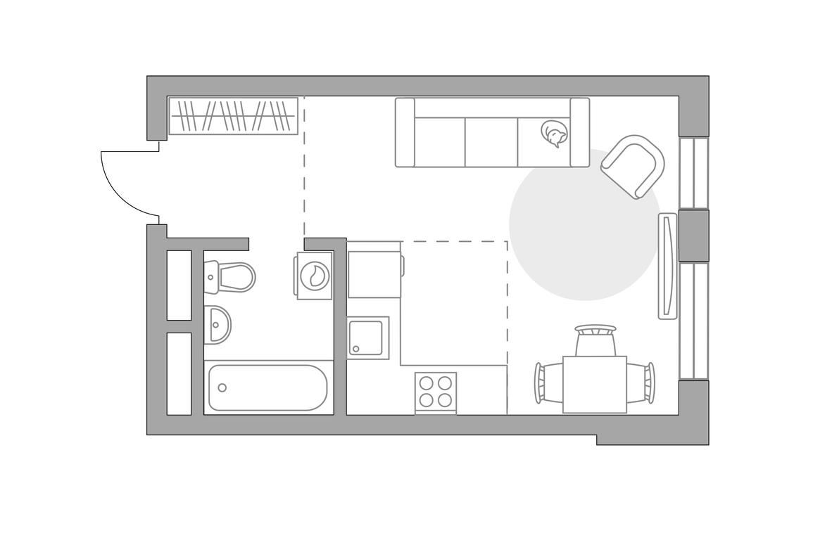 Apartment Sale, 28.9 sq. m. at Zhivopisnyi, derevnya Spasskiye Vyselki, 9, Leninskiy City District, Moscow Region, Russia #1